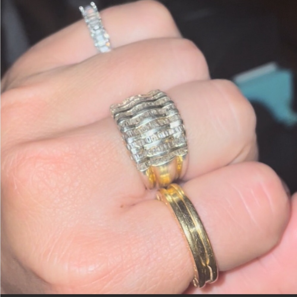 💥 Price Drop 💥 Diamond Baguette and sterling silver ring 💍 over 1ct